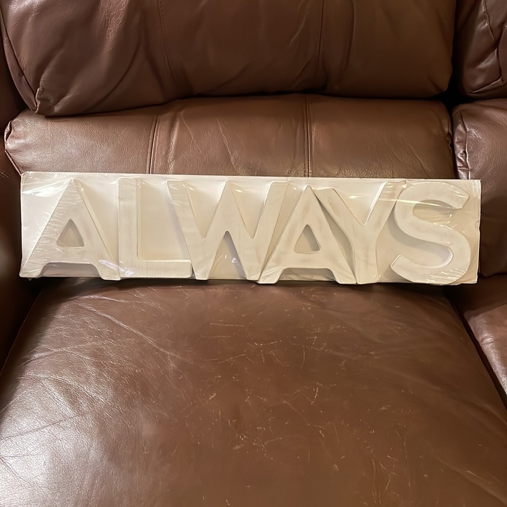 NEW Adams & Co “ALWAYS” Home Decor Letter Block